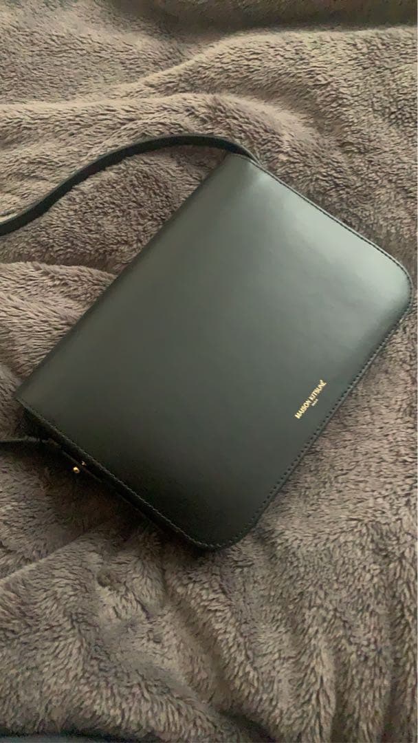 MAISON KITSUNÉ EdieレザーショルダーLサイズ　ブラック