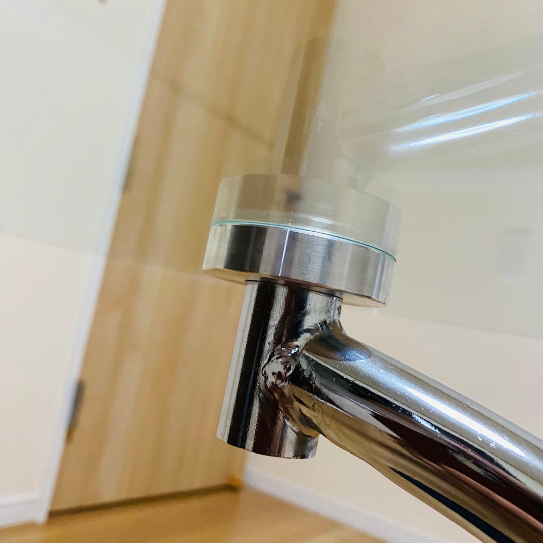 【美品】　クリア　ガラス天板　モダン　スタイリッシュ　サイドテーブル　あずま工芸