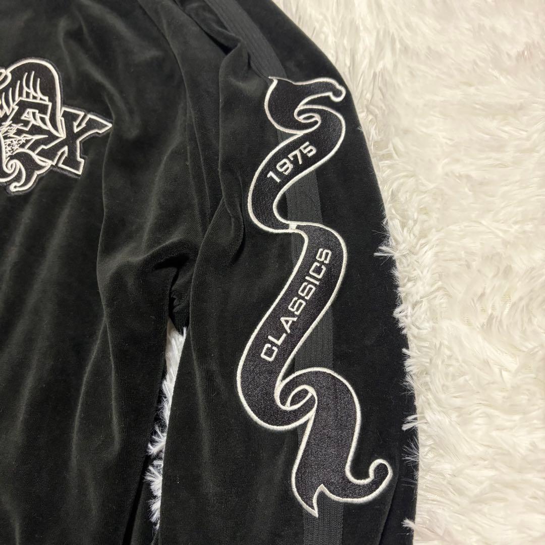 AVIREX ベロアトラックジャケット 黒 2XL ビッグサイズ 美品