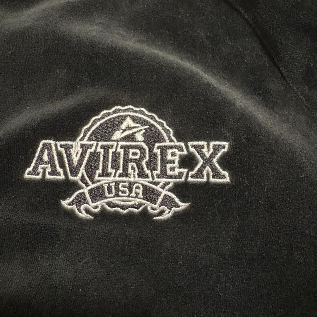 AVIREX ベロアトラックジャケット 黒 2XL ビッグサイズ 美品