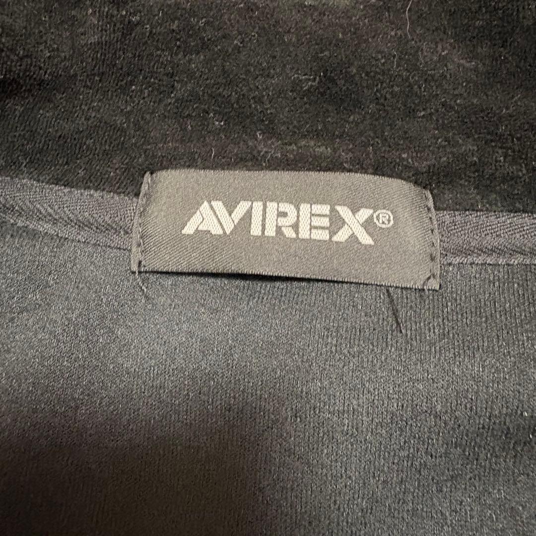 AVIREX ベロアトラックジャケット 黒 2XL ビッグサイズ 美品