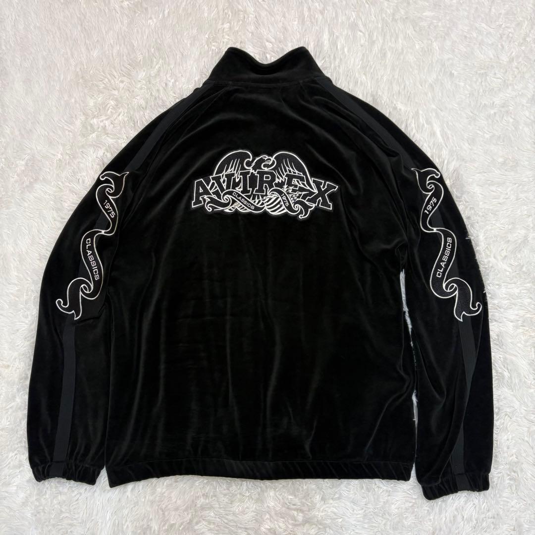 AVIREX ベロアトラックジャケット 黒 2XL ビッグサイズ 美品