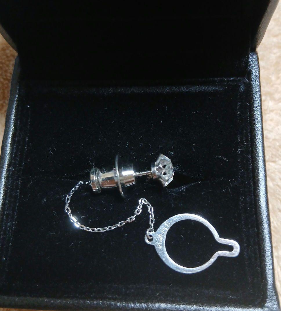 k14 WG ホワイトゴールドダイヤモンドタイピン