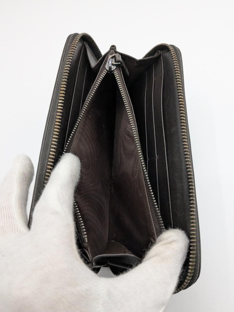 美品✨ ボッテガヴェネタ ラウンドファスナー長財布 イントレ ブラウン 0L2