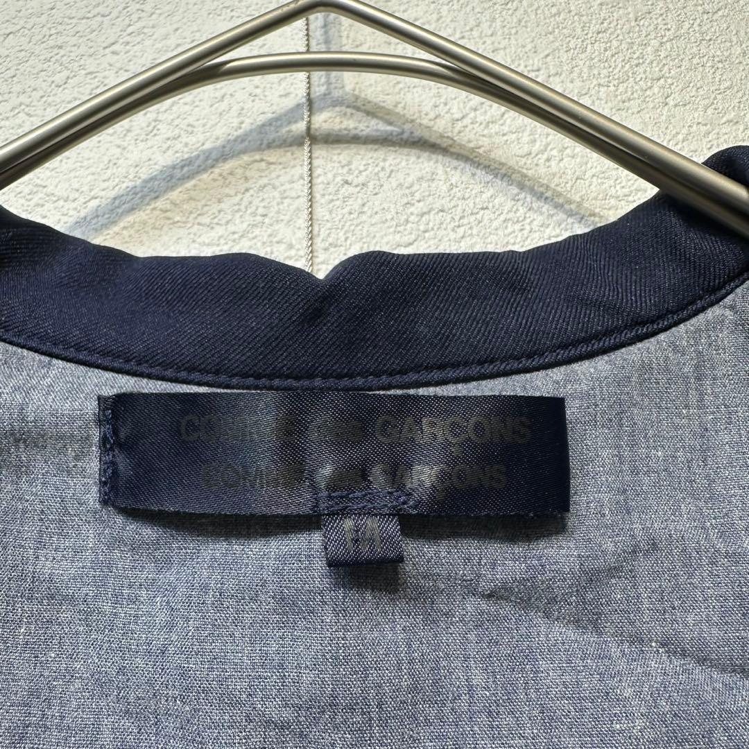 希少 美品 04年製 コムデギャルソン ポリ縮絨 丸襟 ステンカラーコート M