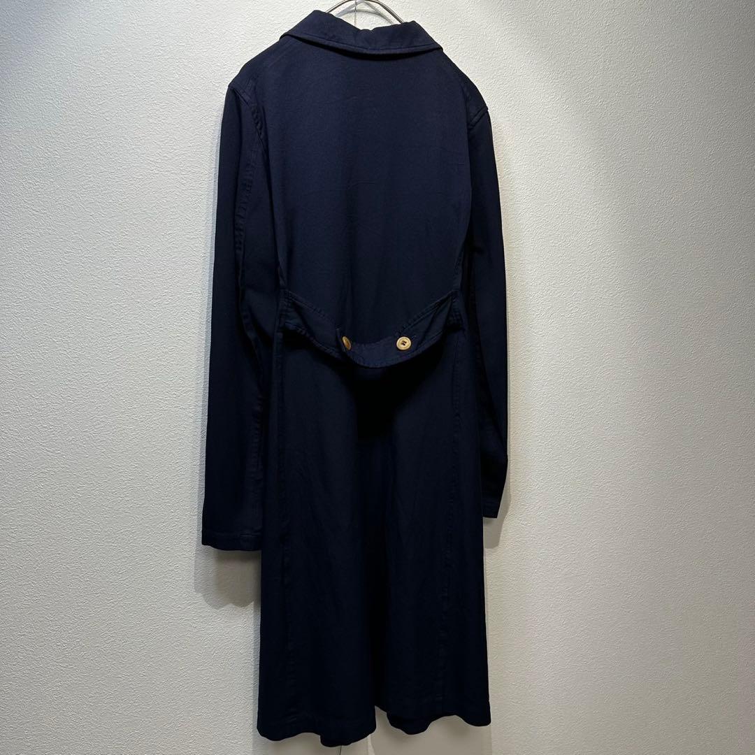 希少 美品 04年製 コムデギャルソン ポリ縮絨 丸襟 ステンカラーコート M