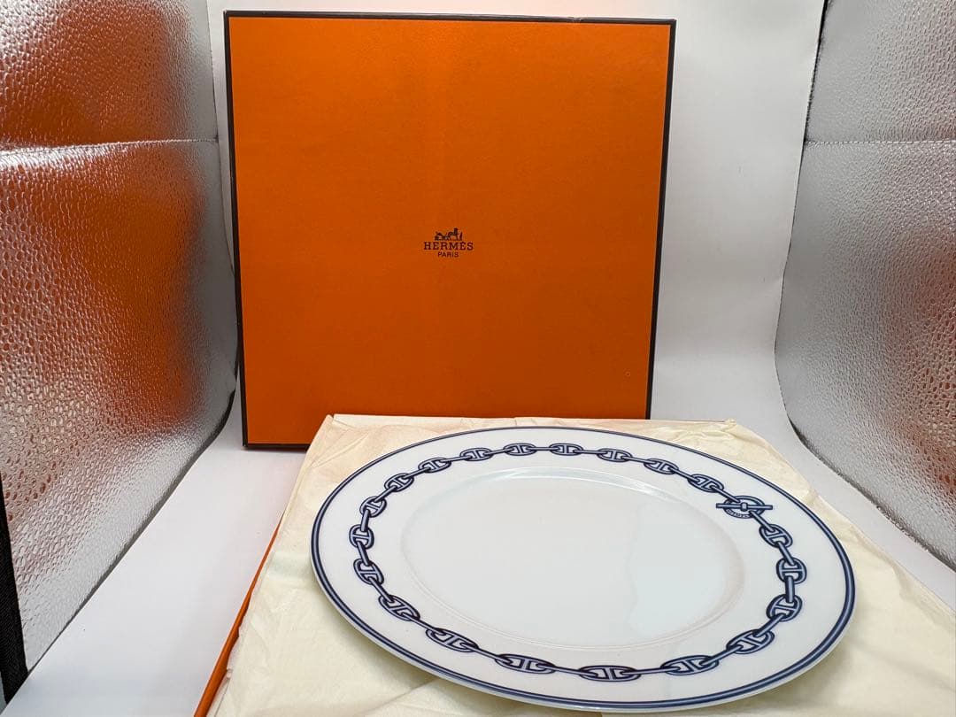 【極美品】HERMÈS シェーヌダンクル ブルー 約22cm箱付き 希少