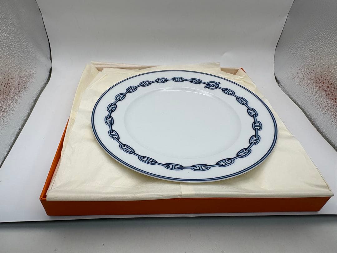 【極美品】HERMÈS シェーヌダンクル ブルー 約22cm箱付き 希少