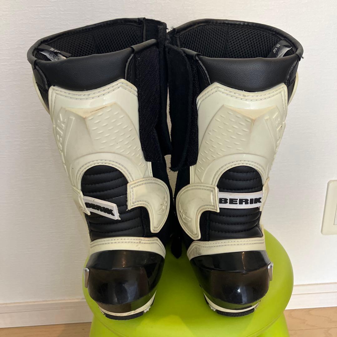 BERIK バイクブーツ ホワイト/ブラック　27センチ