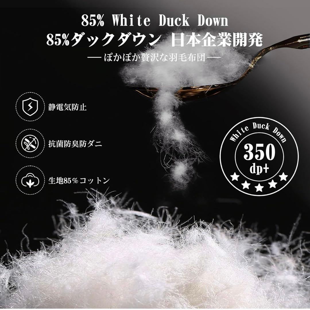 ダブルサイズ 羽毛布団 ダブル 掛け布団 洗える ダックダウン 寝具 ホワイト