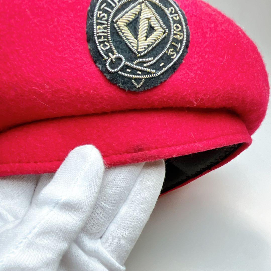 クリスチャンディオール　スポーツ　ベレー帽　ワッペン　エンブレム　赤