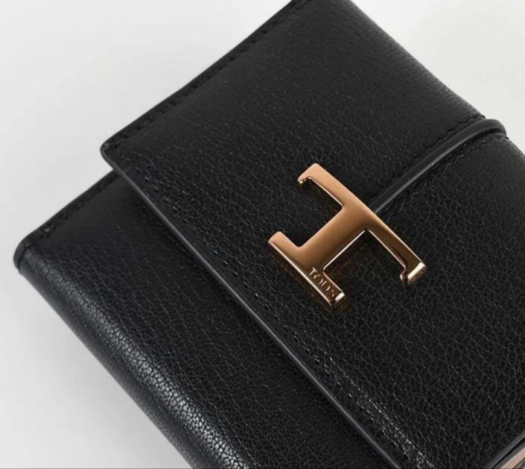 TOD'S トッズ ウォレット T タイムレス レザー レディース ブラック