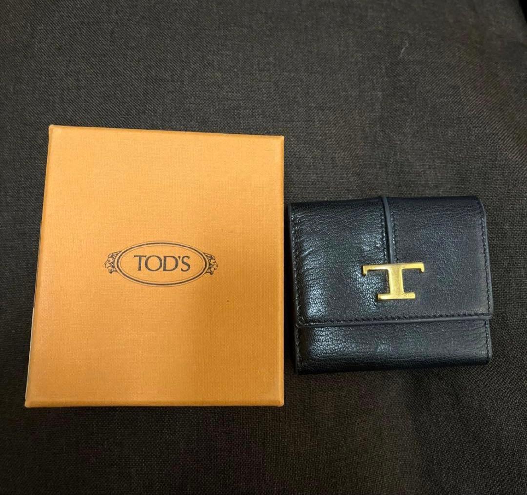 TOD'S トッズ ウォレット T タイムレス レザー レディース ブラック