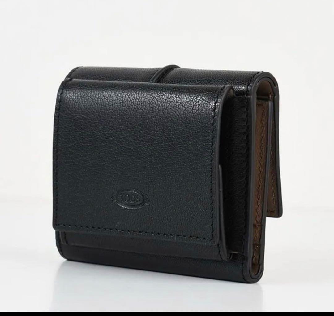 TOD'S トッズ ウォレット T タイムレス レザー レディース ブラック