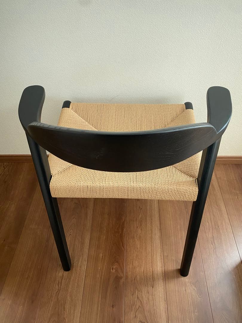 【訳あり品】ダイニングチェア　ペーパーコード　　食卓椅子　ブラック
