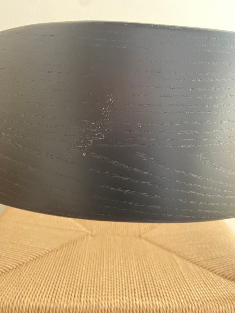 【訳あり品】ダイニングチェア　ペーパーコード　　食卓椅子　ブラック