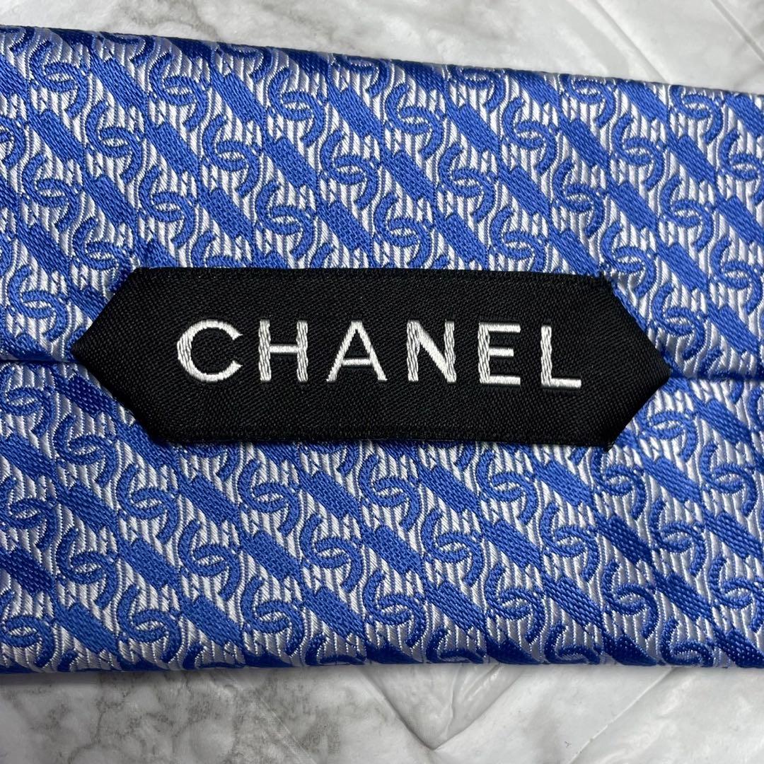 箱付き　未使用　CHANEL シャネル　ネクタイ　ココマーク　ブルー　スーツ