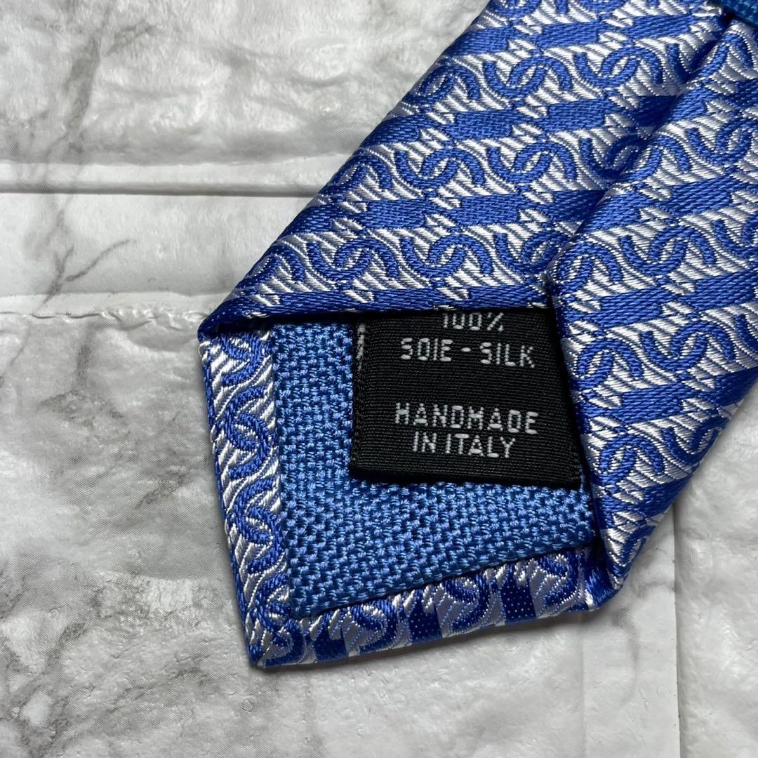 箱付き　未使用　CHANEL シャネル　ネクタイ　ココマーク　ブルー　スーツ