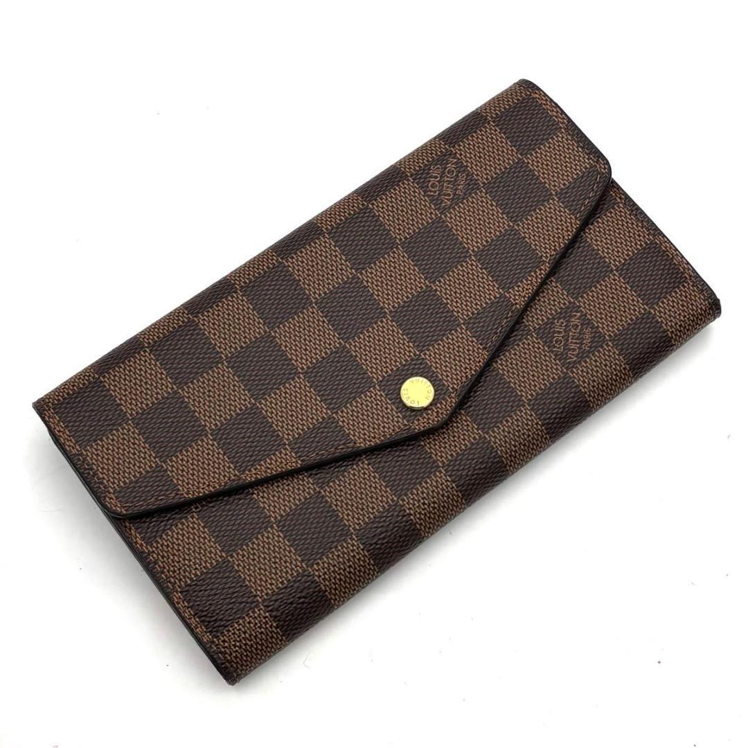 【未使用級】ルイヴィトン ダミエ エベヌ ポルトフォイユ サラ 長財布 ブラウン