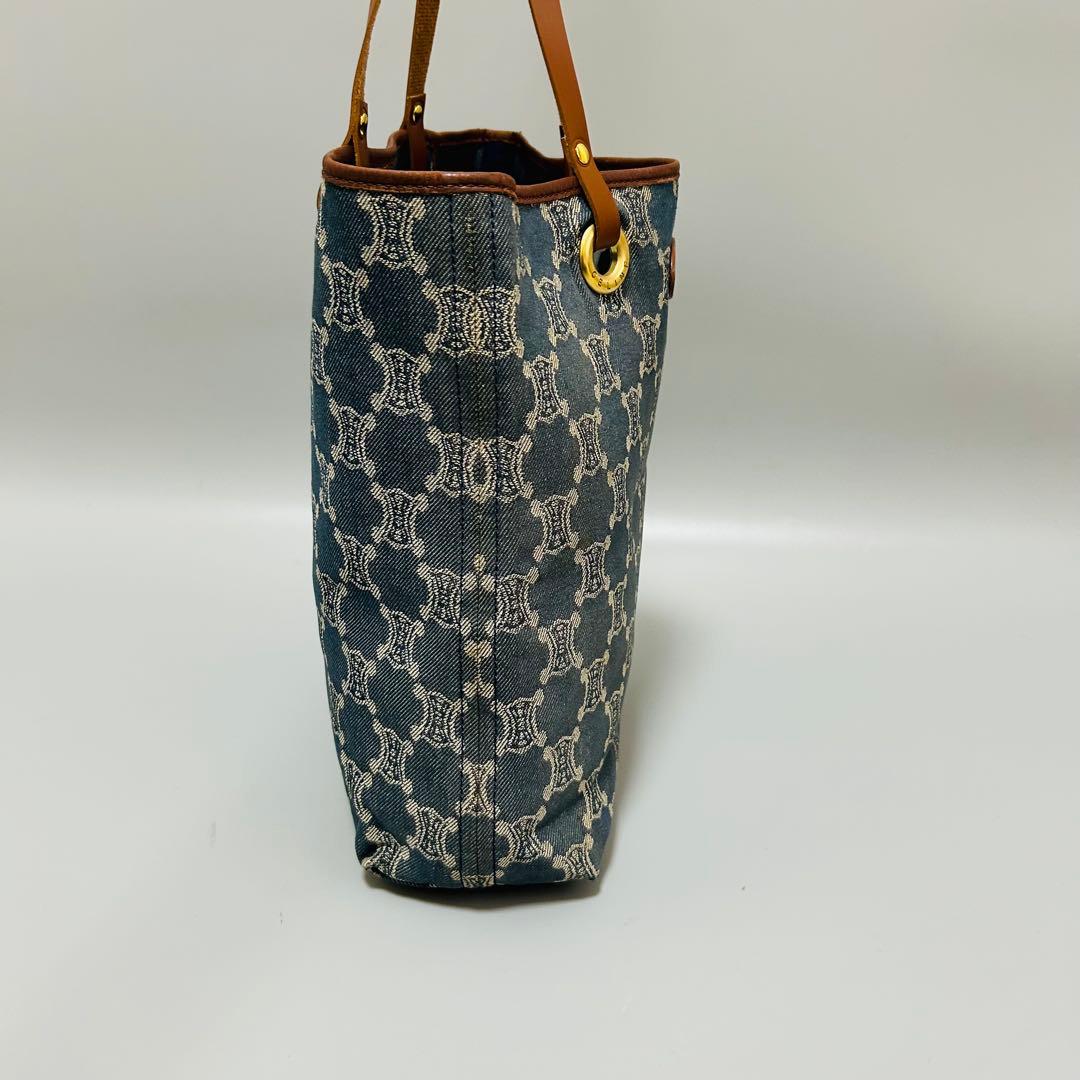 CELINE セリーヌ パリマカダム柄 デニム系 トートバッグ ハンドバッグ