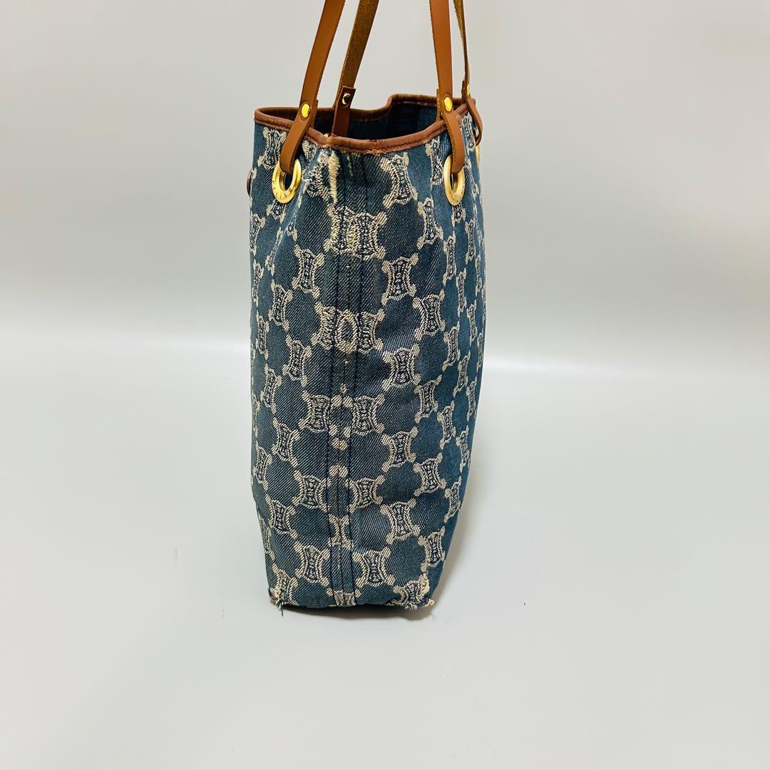 CELINE セリーヌ パリマカダム柄 デニム系 トートバッグ ハンドバッグ