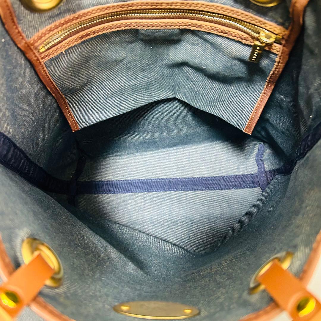 CELINE セリーヌ パリマカダム柄 デニム系 トートバッグ ハンドバッグ