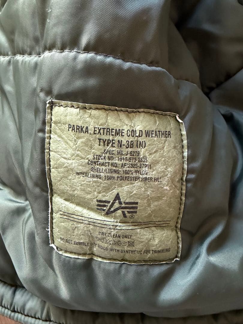 け*ぉ様 ALPHA INDUSTRIES N3-Bフード付きジャケット L 5