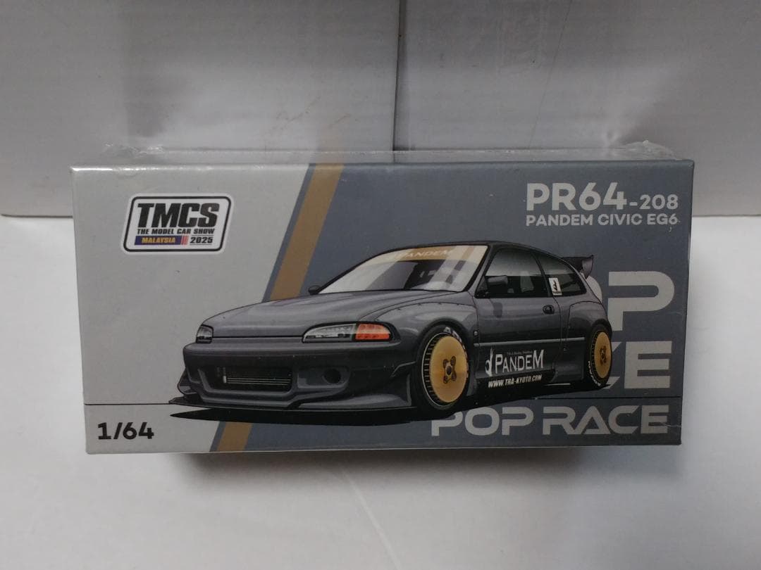 ポップレース 1/64 パンデム シビック EG6 ブラッククローム MDX限定
