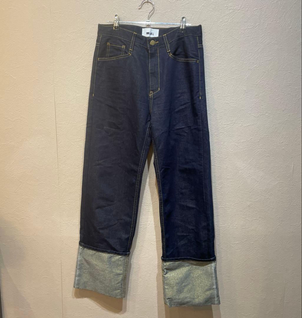 mici ラメデニムペプラムジャケット　ロールアップラメデニムパンツ