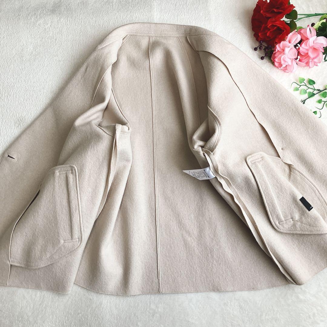 【24AW/美品】23区★ウールリバーコート ビッグシルエットドロップショルダー