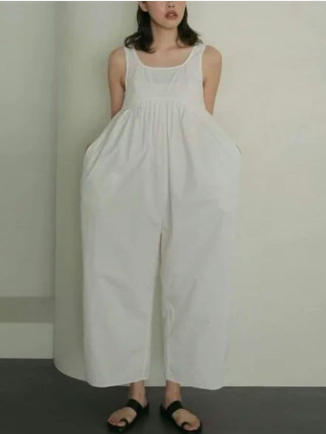 サロペット・オーバーオール・オールインワン anuke Cotton Gather Combinaison 38