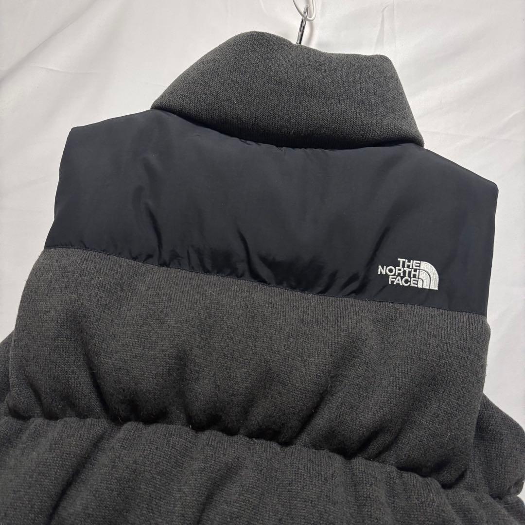 ☆人気　ノースフェイス　ニット　ダウンベスト　ブラック×グレー　レディースXXL