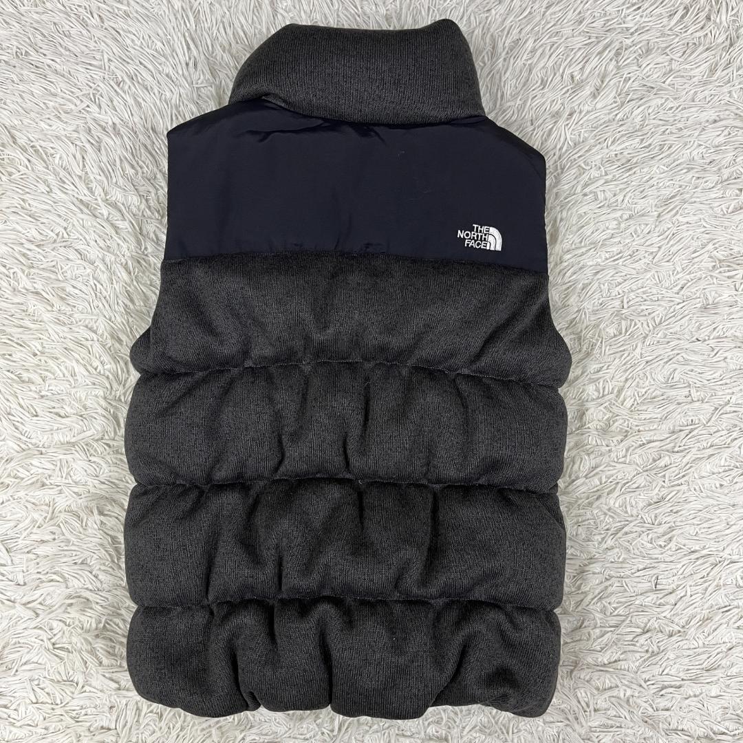 《美品》ザ ノース フェイス ダウンベスト レディース 黒／ダークグレー XL