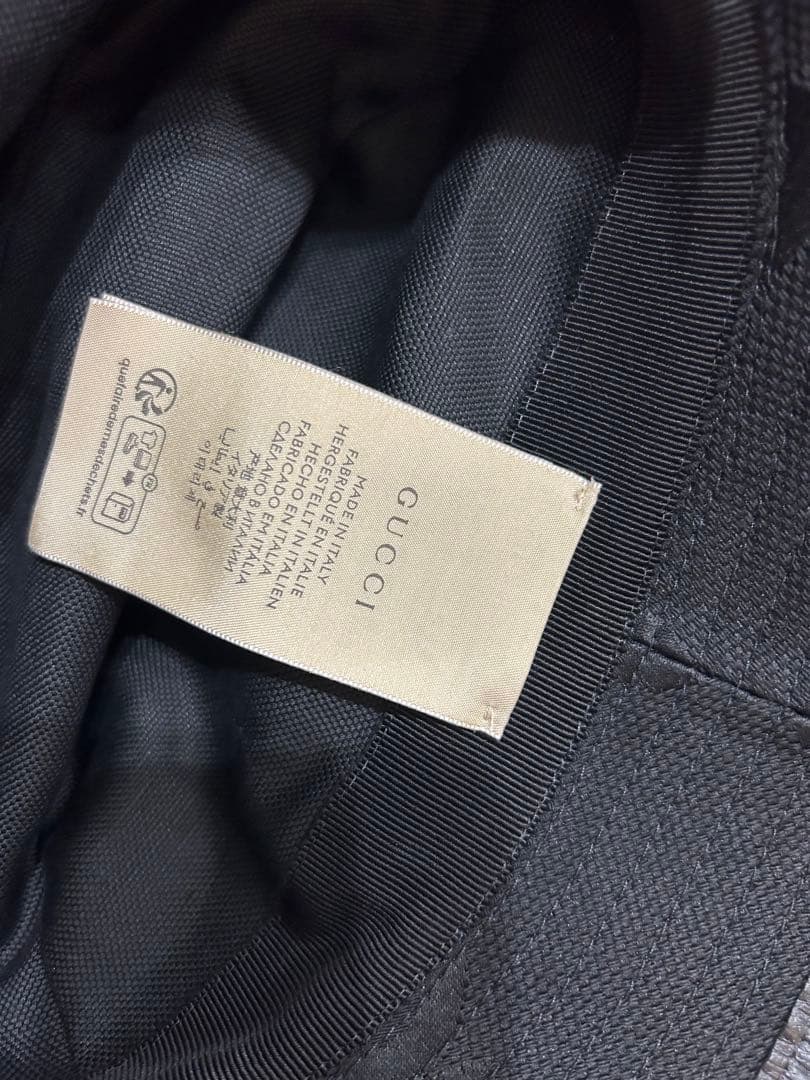 GUCCI ブラック バケットハット　ジャンボGG サイズS