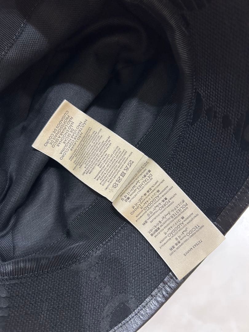 GUCCI ブラック バケットハット　ジャンボGG サイズS