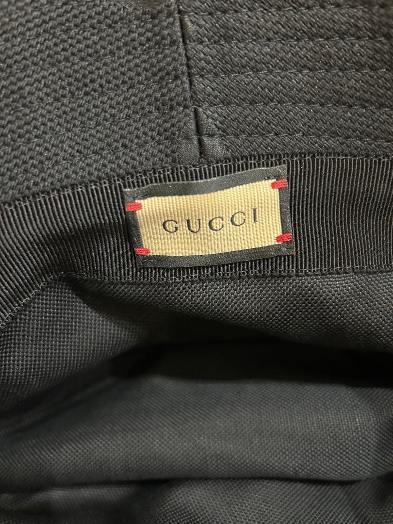 GUCCI ブラック バケットハット　ジャンボGG サイズS