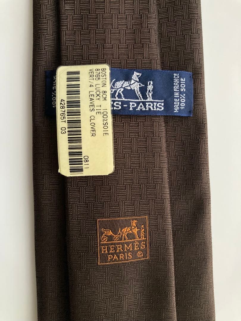 HERMES ダークブラウン ネクタイ