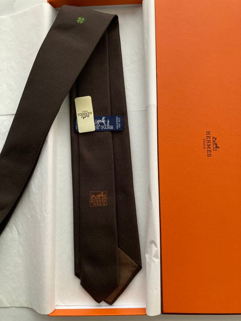 HERMES ダークブラウン ネクタイ