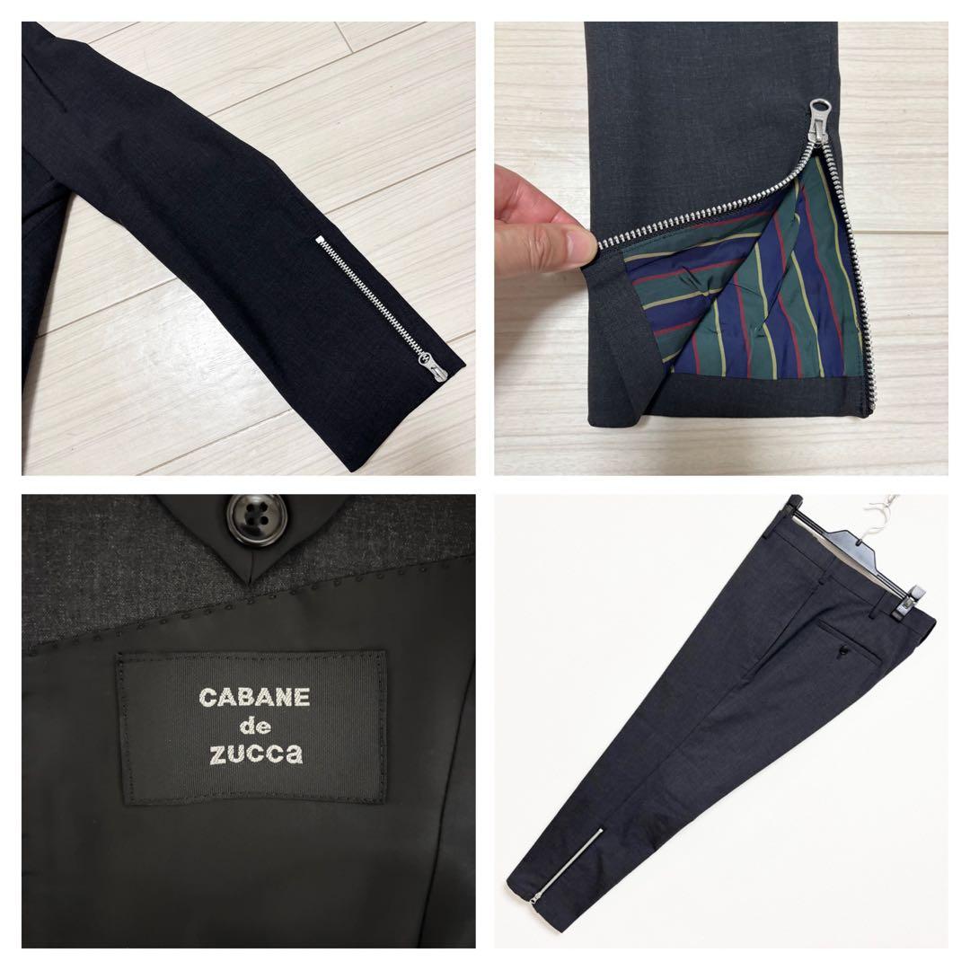 美品■CABANE de ZUCCa■セットアップ スーツ ジッパーデザイン S