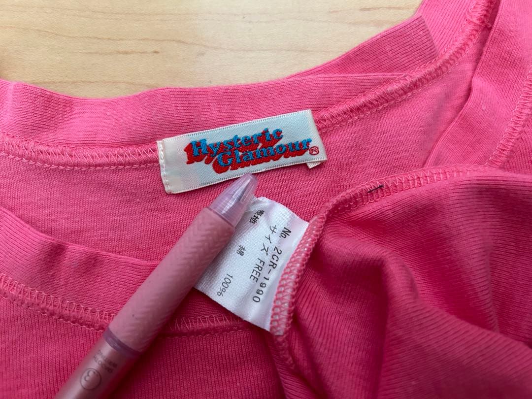 HYSTERICGLAMOURハートロゴ タンクトップ ピンク キャミソール