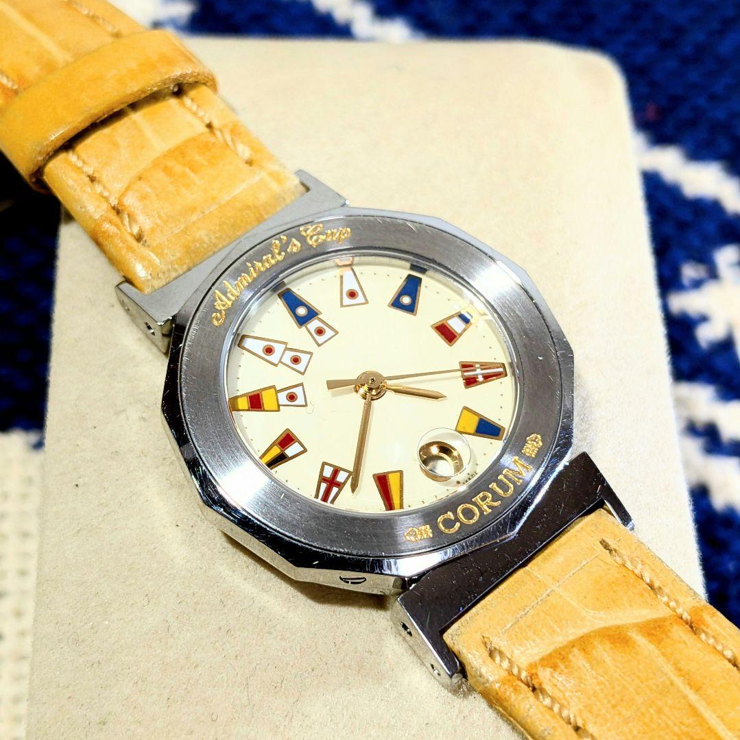 【美品】CORUM コルム アドミラルズカップ カレンダー 腕時計 レディース