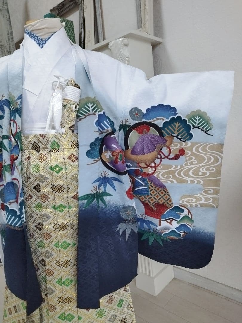 専用です☆白地に鷹が格好良い☆七五三男の子５歳着物セット
