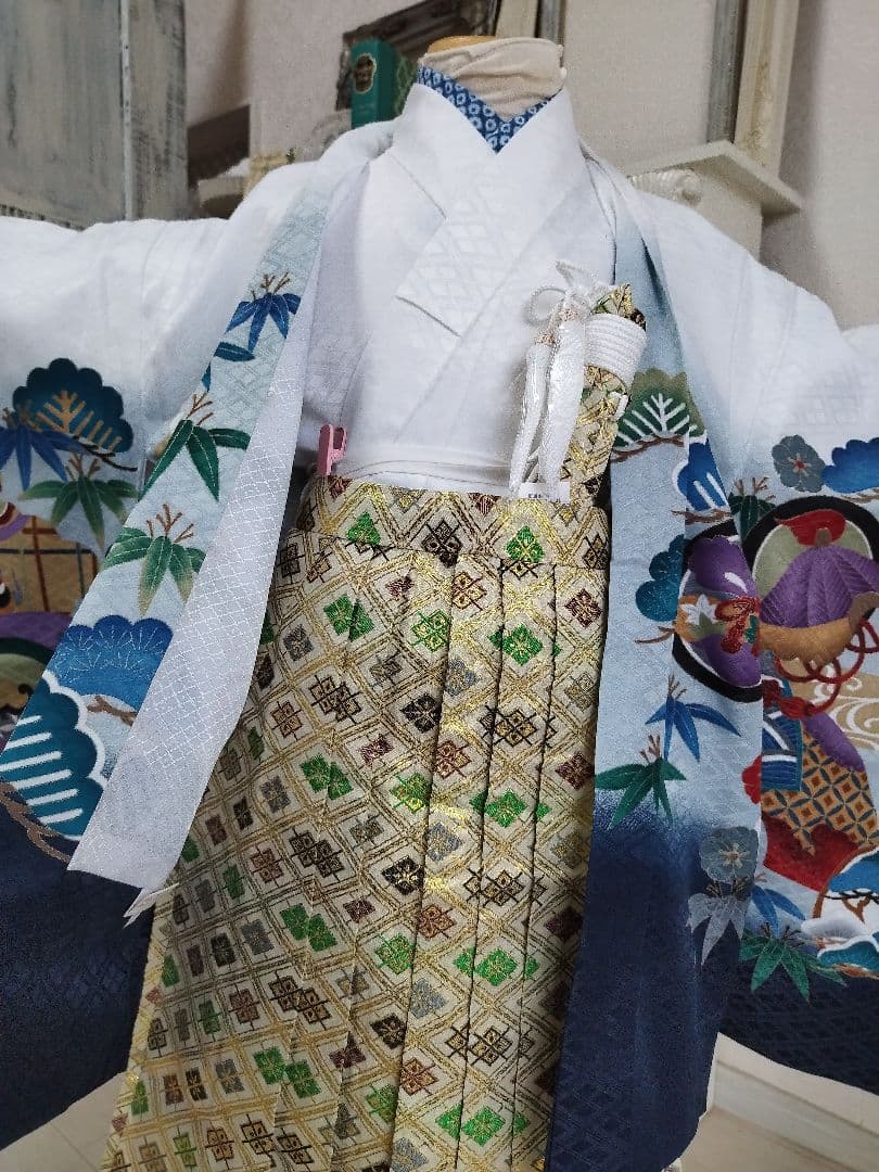 専用です☆白地に鷹が格好良い☆七五三男の子５歳着物セット