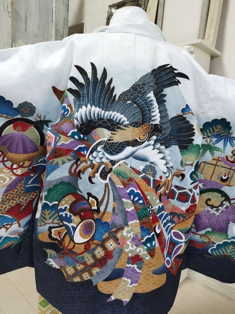 専用です☆白地に鷹が格好良い☆七五三男の子５歳着物セット