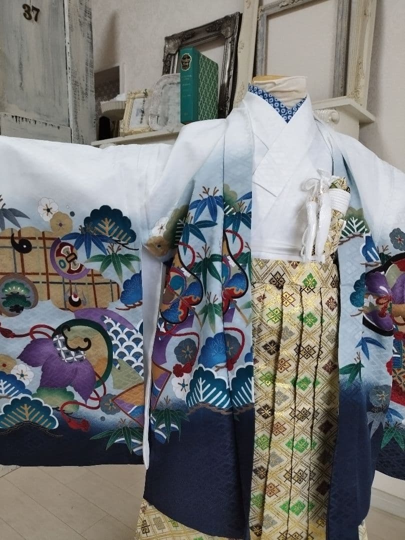 専用です☆白地に鷹が格好良い☆七五三男の子５歳着物セット