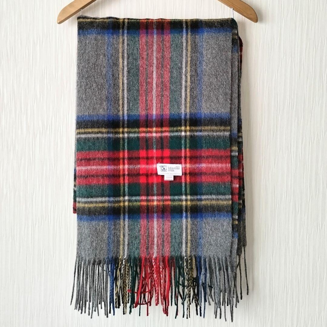 ジョンストンズオブエルガン カシミヤ大判ストール【美品】
