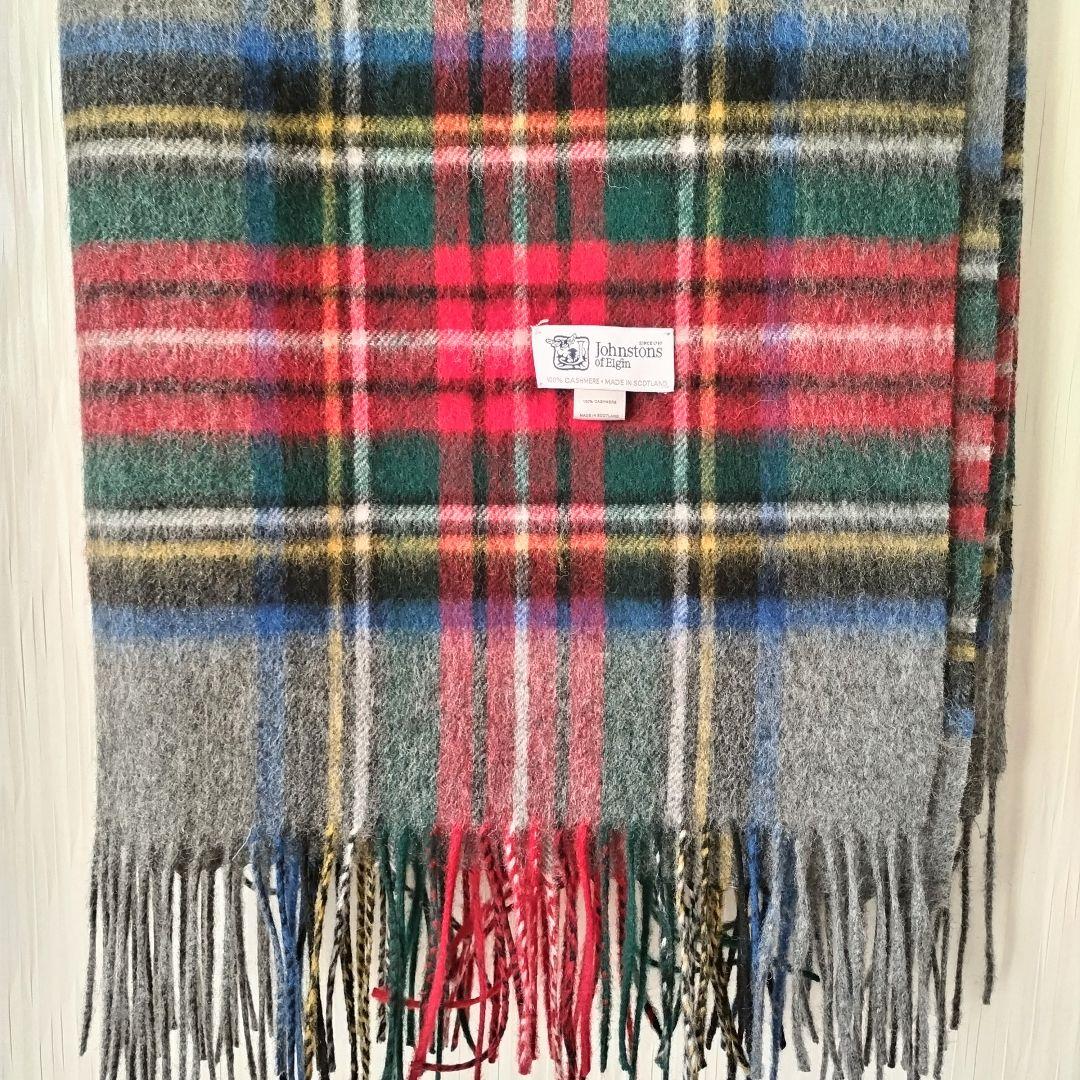 ジョンストンズオブエルガン カシミヤ大判ストール【美品】