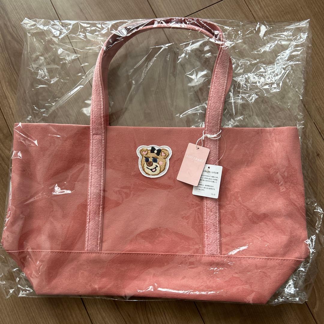 ラブラリーバイフェイラー　オールドテディガール　トートバッグ　ピンク　大