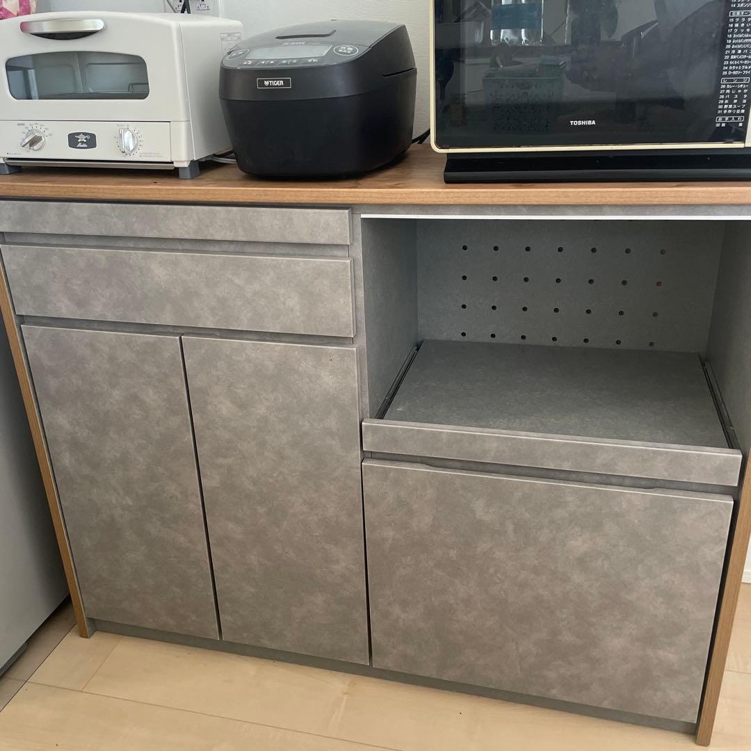 LOWYA　ロウヤ　キッチンカウンター　120幅　国産　収納　A-22