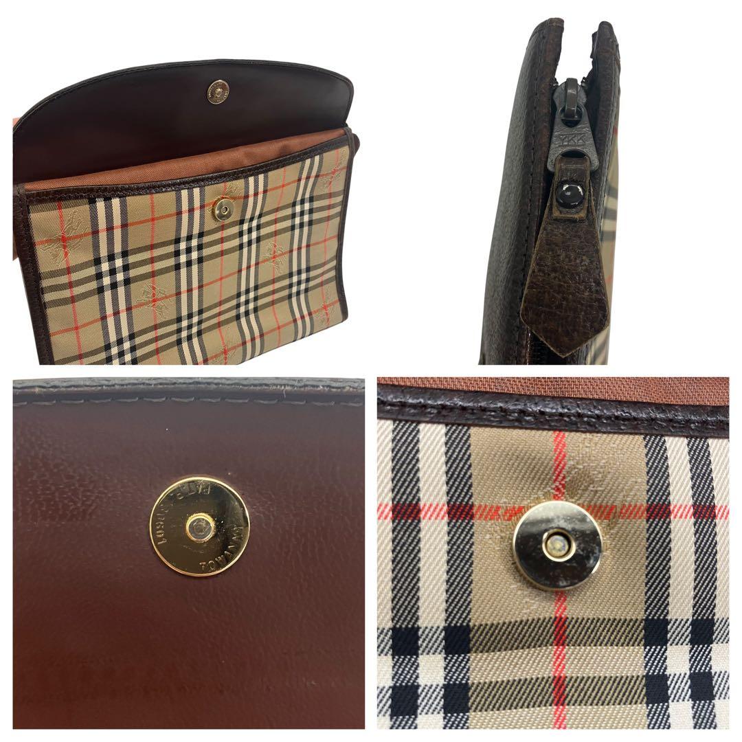 バーバリー　ノバチェック　ホースロゴ　総柄　クラッチバッグ　BURBERRY